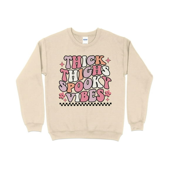 Thick Thighs Spooky Vibes, Funny Halloween Shirt, Retro Halloween Sweatshirt, October Shirt, Fall Sweatshirt, Spooky Vibes Shirt