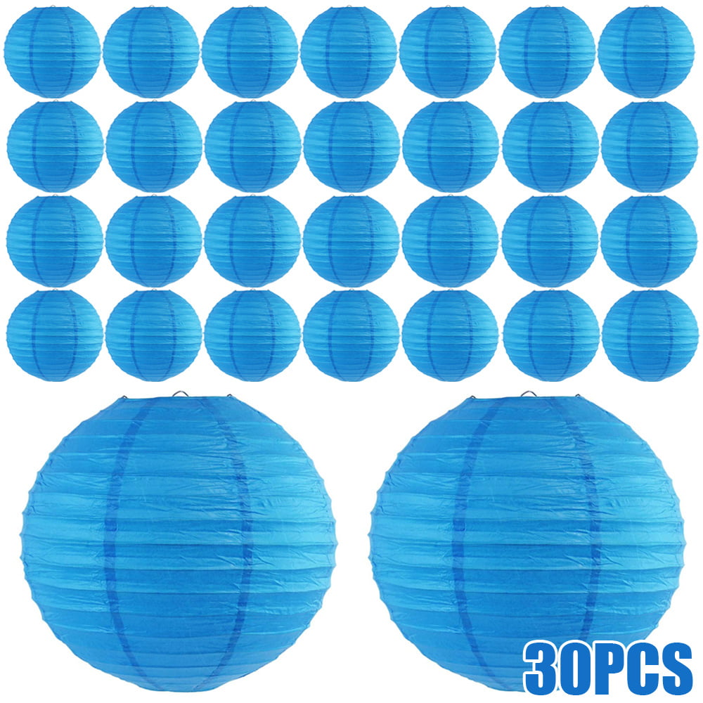 5PCS 10inch Teal Paper Lanterns Wedding Party Round Chinese Japanese Home Decor 