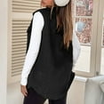 thumbnail image 7 of Htigea Long Sherpa Vest for Women Sleeveless Fleece Jacket Fall Warm Button Down Coat Outerwear Black M, 7 of 7