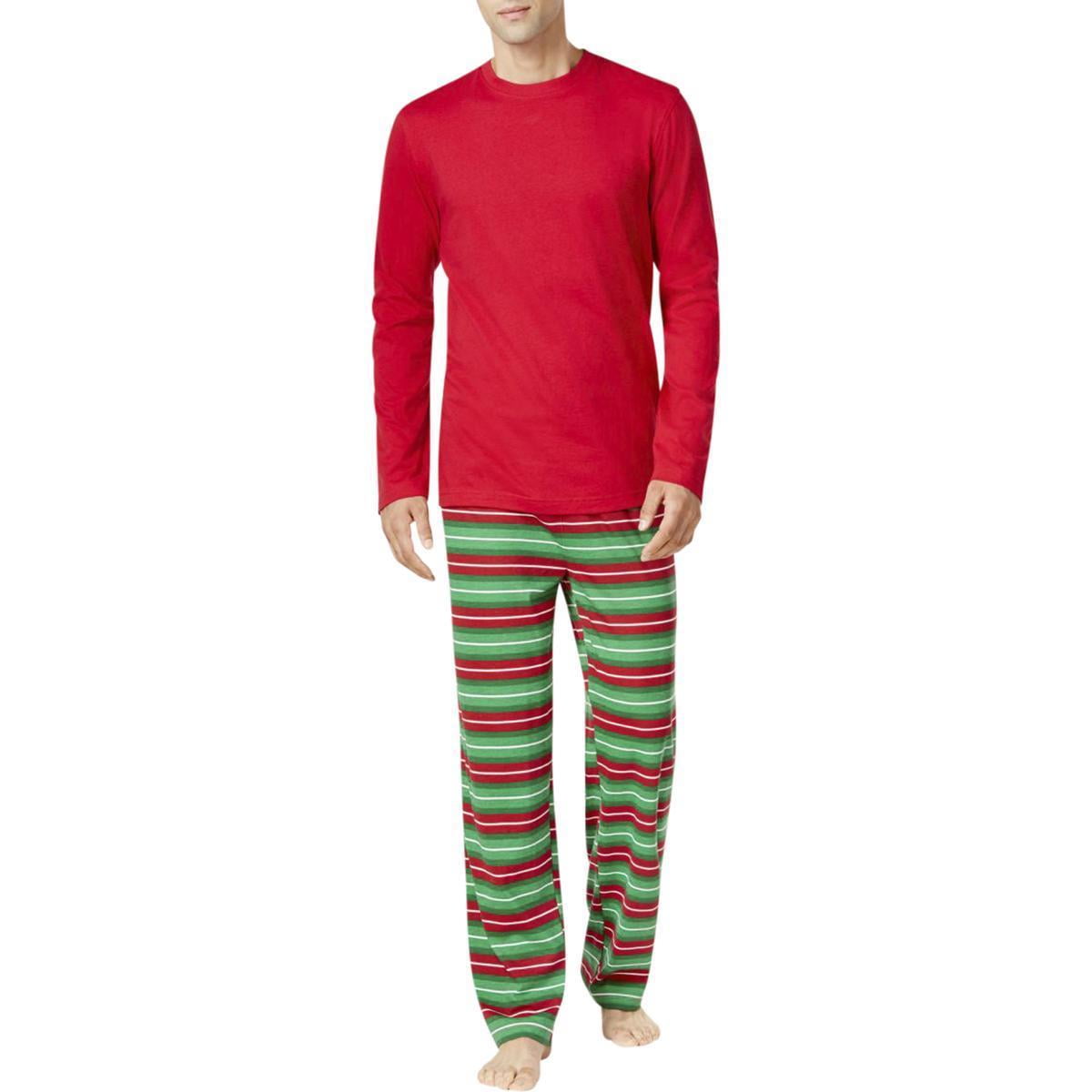 Family Pajamas Mens Holiday Striped Pajama SetRegularLHoliday