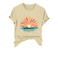 thumbnail image 4 of Tittly T Shirts for Women Graphic Tees Women's Loose Printed Short Sleeved Shirt Summer Casual Cotton Short Sleeved Shirt Tshirts Shirts Spring Tops for Women Beige L, 4 of 6