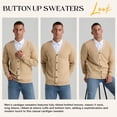 thumbnail image 6 of Iceglad Mens Cardigan Sweaters V-Neck Long Sleeve Soft Slim Fit Casual Buttons Knitted, 6 of 9