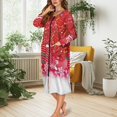 thumbnail image 5 of Yuyamidu Red Christmas Robes Womens Long Nightgown Music Note Zipper Front Bathrobe for Women Snowflake Long Sleeves Robe Sleepwear Size 2XL Casual Dressing Gown, 5 of 7