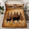 thumbnail image 2 of Homewish Safari Deer 4-Piece Full Size Sheets For Female Men Adults,Rustic Cabin Bed Sheets,Jungle Animal Lightweight Sheet Sets,Lightweight Room Decor, 2 of 7
