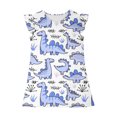 thumbnail image 5 of Toddler Girls Easter A Line Dress Summer Ruffle Sleeve Cute Animal Print Midi Sundress Outfit For Kids Blue 5-6 Years, 5 of 7