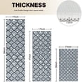 thumbnail image 4 of Blue and White Intricate Pattern Kitchen Rugs Sets Of 3,Kitchen Runner Rugs Non Skid Washable,Decorative Kitchen Floor Mats for Kitchen,Sink,Laundry,17"x30"+ 17"x47" + 17"x59", 4 of 6
