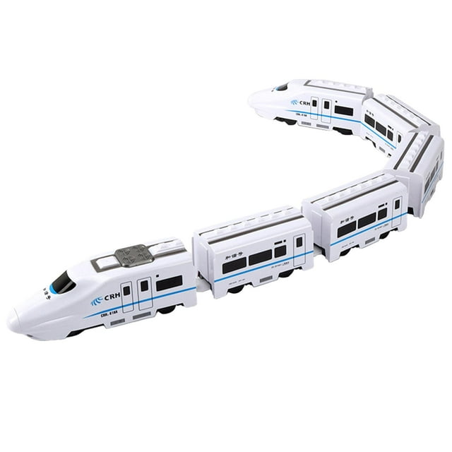 Tren eléctrico de juguete educativo con luces y sonido. 6 vagones