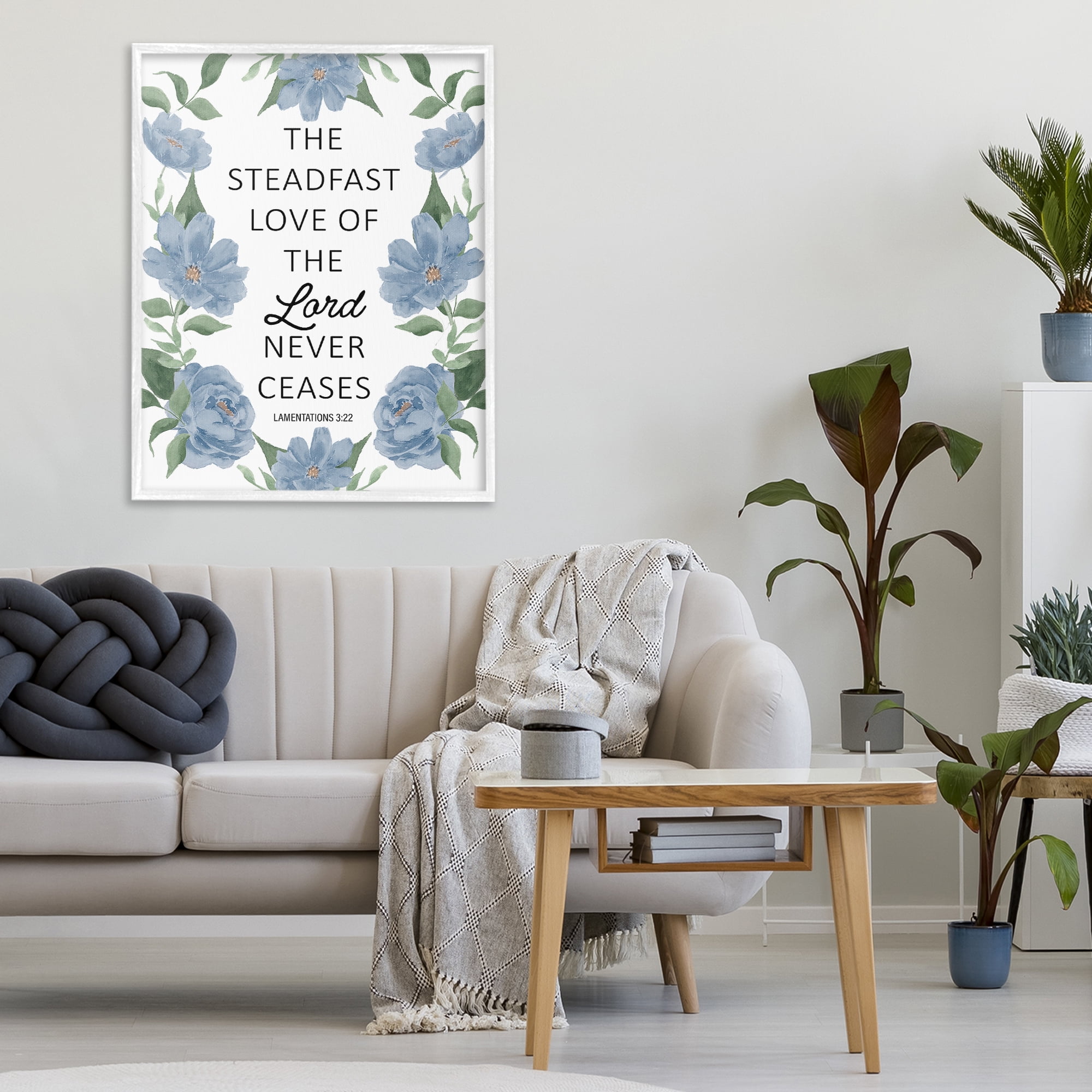 Stupell Industries Steadfast Love Of The Lord White Framed Giclee Art, design by Lucille Price