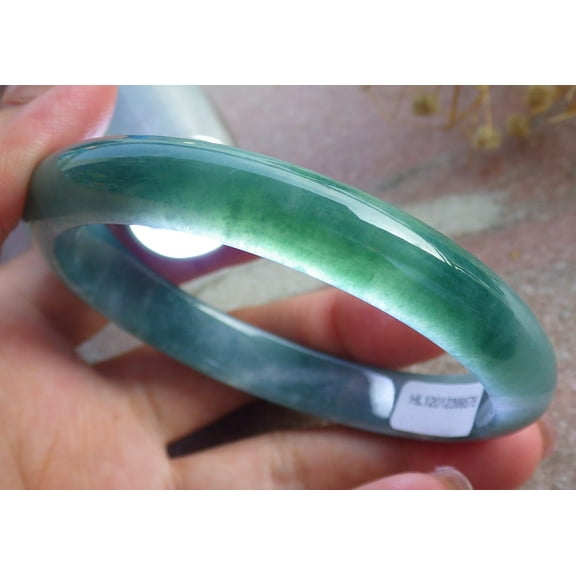 Icy Green Natural A JADE Jadeite Bangle Bracelet 60 mm 682124 TN