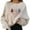 Beige G, variant on Women Sweatshirts Christmas Holiday Pullovers Fun Graphic Print Crew Neck Long Sleeve Hoodies Top