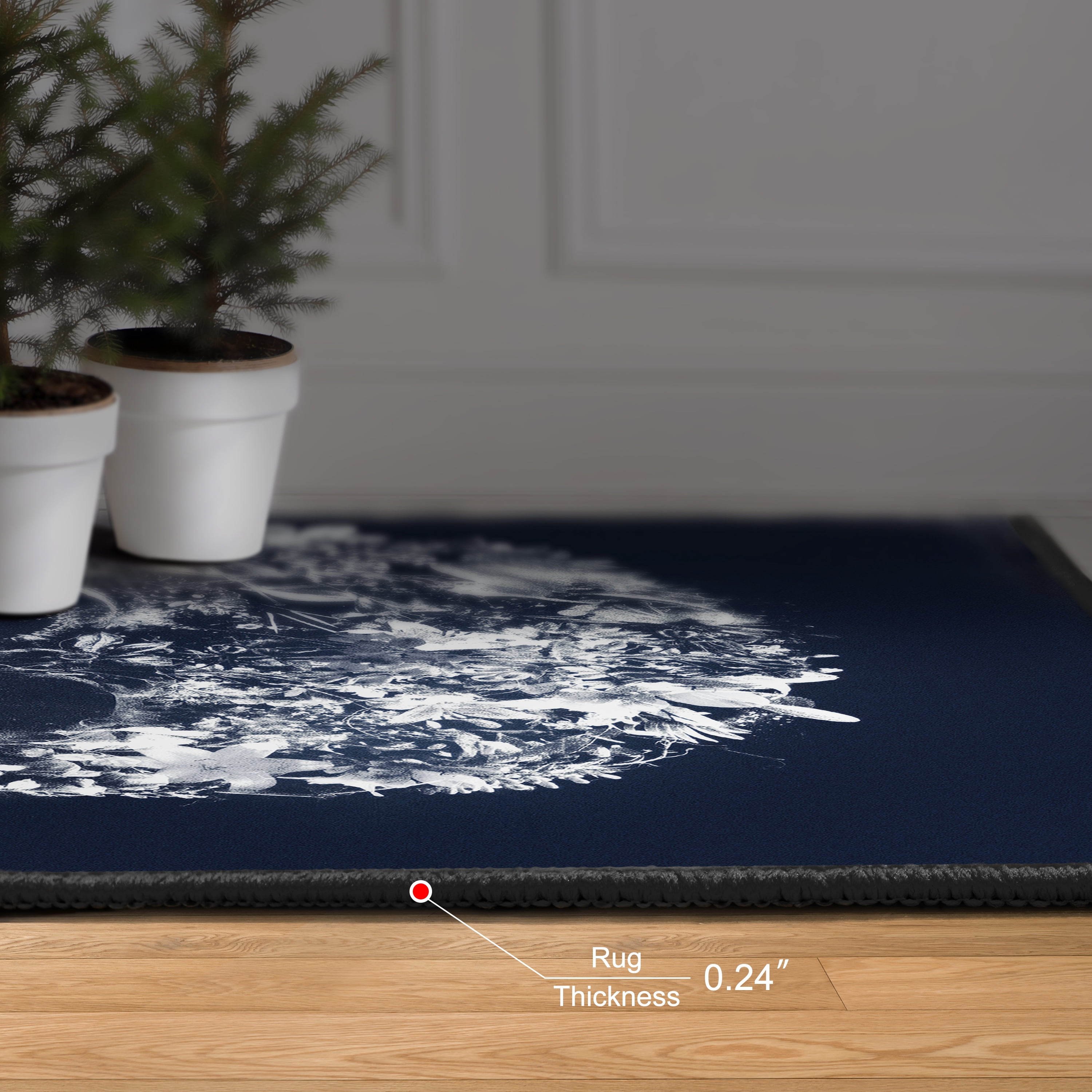 Skull Silhouette Washable Art Area Rug size 8'x10', Power-loomed, Heavenly Softness with Non-Slipping Backing