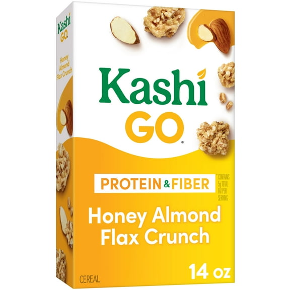 Kashi GO Breakfast Cereal, Fiber Cereal, Family Breakfast, Honey Almond Flax Crunch, 14oz Box (1 Box)