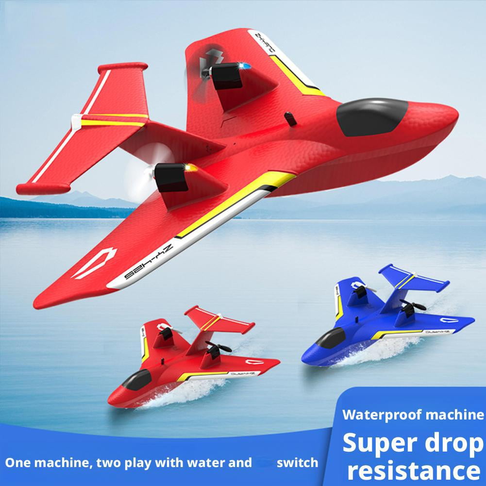 RC Water Plane, RC Airplane for Water Land and , Remote Control Airplane Flying Fighter Toys, Lightweight Foam Fighter Jet Toy for Land, Water & Play