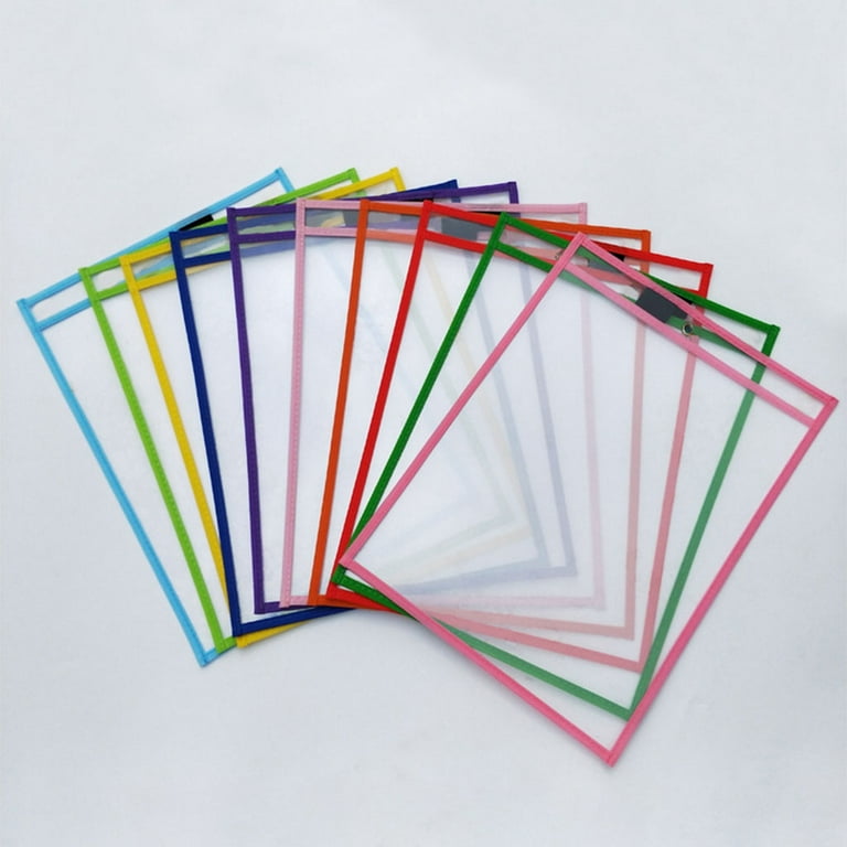 Classroom Teacher Supplies 30 Pack Dry Erase Pockets - 10x14" Reusable Sleeves With Markers & Erasers Classroom Must Haves