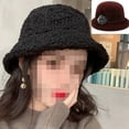 thumbnail image 4 of Round Hat for Women Bucket Vintage Hat Flower Accent Claret, 4 of 5