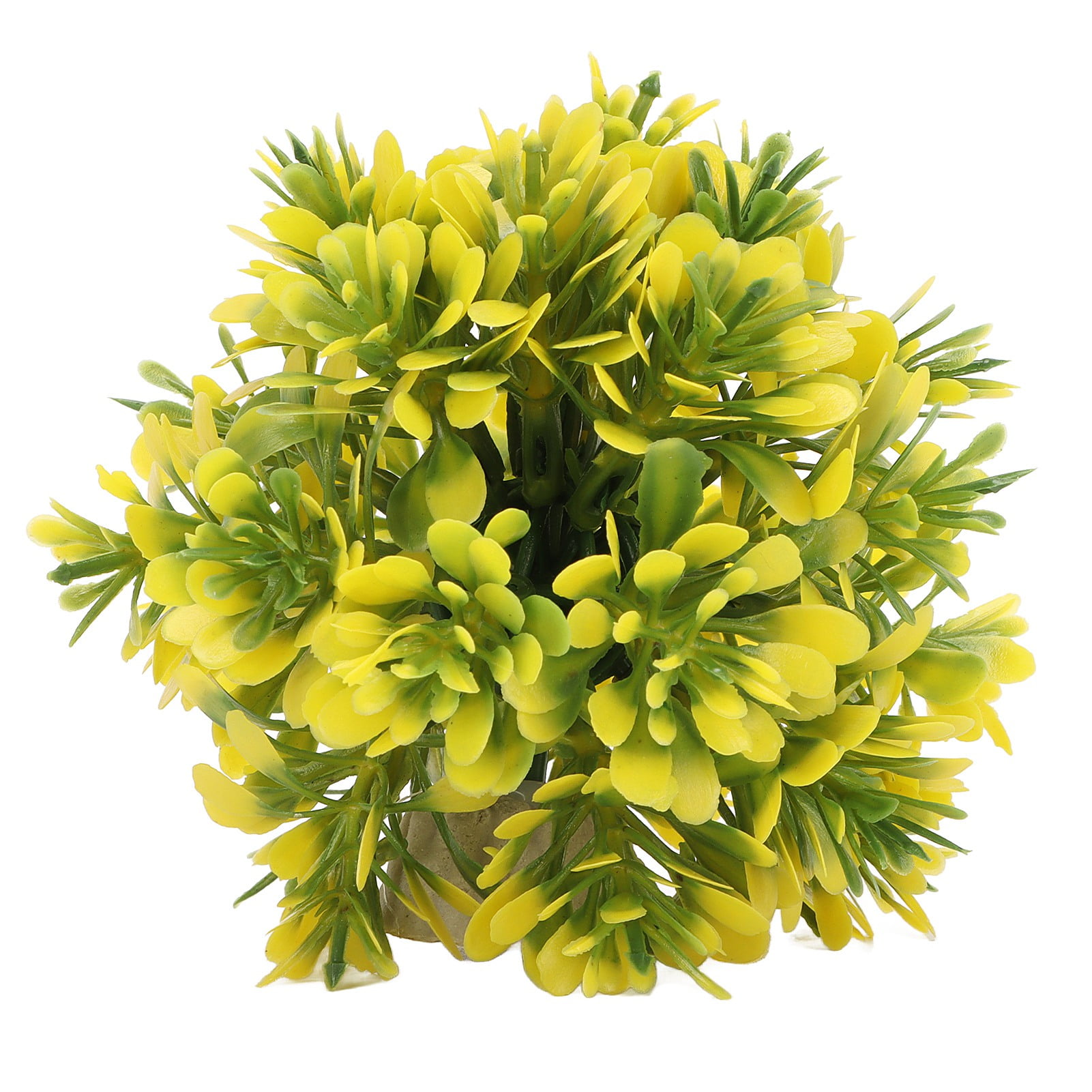 Artificial Aquarium Grass Ball Colorfast Fish Tank Plastic Grass Ball for Aquarium Fish Tank Landscaping Yellow