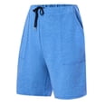 thumbnail image 2 of BiZtdJrK Mens Big and Tall Sweat Shorts Drawstring Elastic Waisted Running Athletic Short Sweatpants Loose Fit Solid Casual Shorts with Pockets Sky Blue XL, 2 of 5