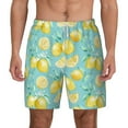 thumbnail image 3 of Uemuo Yellow Lemon Pattern Mens Swim Trunks Quick Dry Board Shorts with Mesh Lining, Stretch Beach Shorts Quick Dry No-Chafing Board Shorts-X-Large, 3 of 9