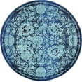 thumbnail image 2 of Rugs.com Fleur Collection Rug – 8' Round Blue Medium-Pile Rug Perfect For Kitchens, Dining Rooms, 2 of 9