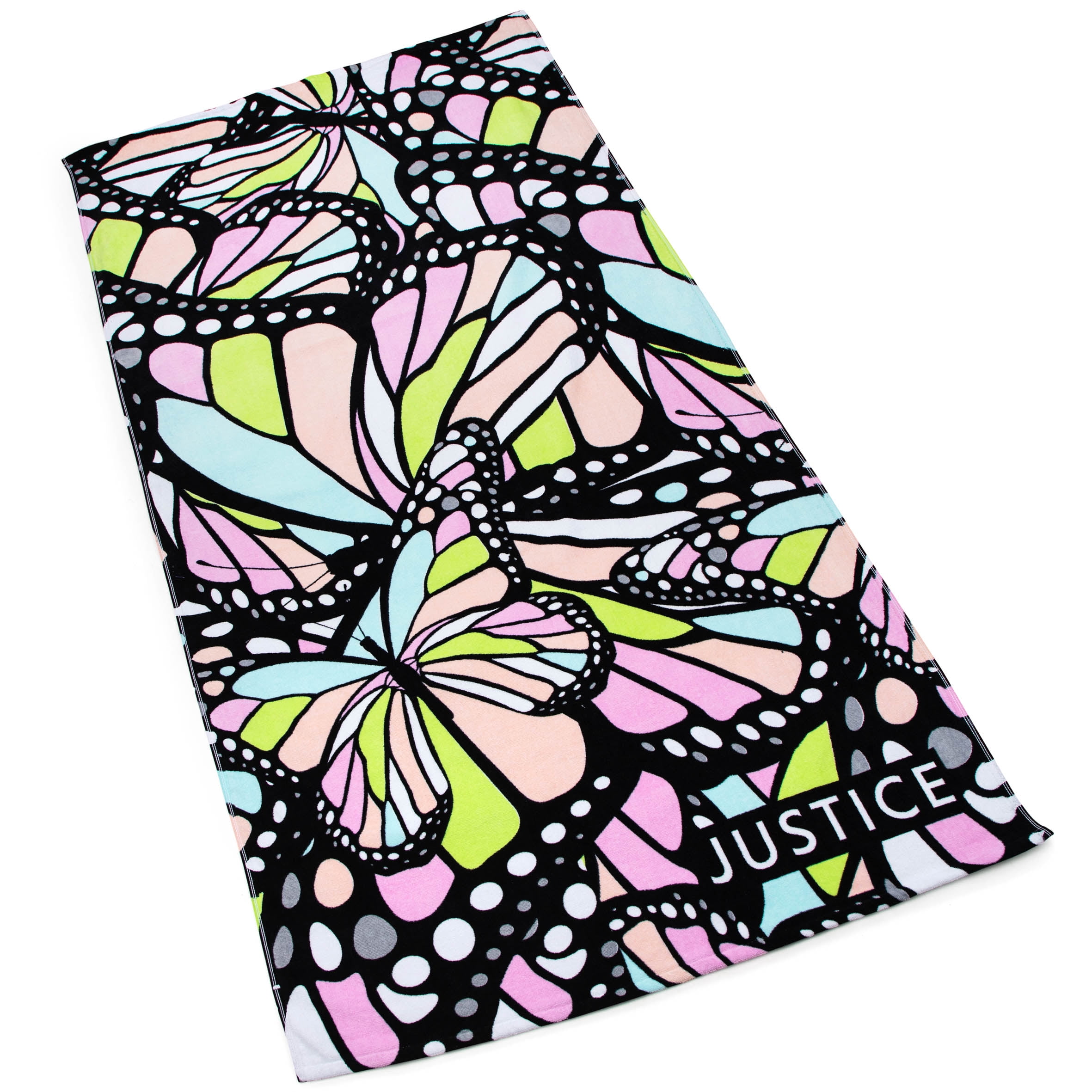Justice Beach Towel, 100% Cotton, 64 x 34, Butterfly