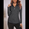 thumbnail image 4 of Sudadera Deportiva de Larga con Cremallera de 1/4 y Protección Solar UPF 50+ para Mujer, de Secado Rápido, para Hacer Ejercicio y Senderismo. Negro L, 4 of 8