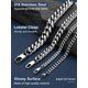 thumbnail image 4 of Collar ChainsPro Hip Hop para hombre, acero inoxidable, 14 mm, 71 cm, 4 of 7