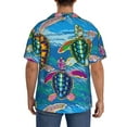 thumbnail image 5 of KLL Little Sea Turtles Print Men's Shirt Short Sleeve Button Down Summer Cuba Beach Shirts- Medium, 5 of 7
