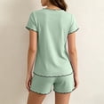 thumbnail image 4 of Diufon Women's Short Pajama Sets Plus Size Short Sleeve Ruffled Trim Sleepwear Summer Loose Fitted Comfy Pjs Sets, 4 of 9