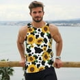 thumbnail image 6 of KLL Cute Cow Print Sunflower D Print Men's Muscle Gym Workout Stringer Tank Tops Bodybuilding Fitness T-Shirts Tank Tops Men-Large, 6 of 7