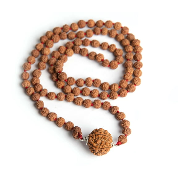Wonder Care Rudraksh Mala-5face- Himalayan Rudraksha Seeds Ornament Rosary Japa Mala Necklace Mala Beads