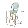 thumbnail image 6 of 29.5 Inch Outdoor Wicker Bar Stools Set Of 2 With Aluminum Frame And Bamboo Accents, Light Teal For Patio Deck And Poolside Use, 6 of 9