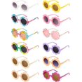 thumbnail image 1 of Paquete de 2/4/8/12/24 Juego de gafas de sol redondas de flores, kit de gafas de sol para niños al aire libre, 12 opciones de color Gafas de sol de flores, 1 of 4