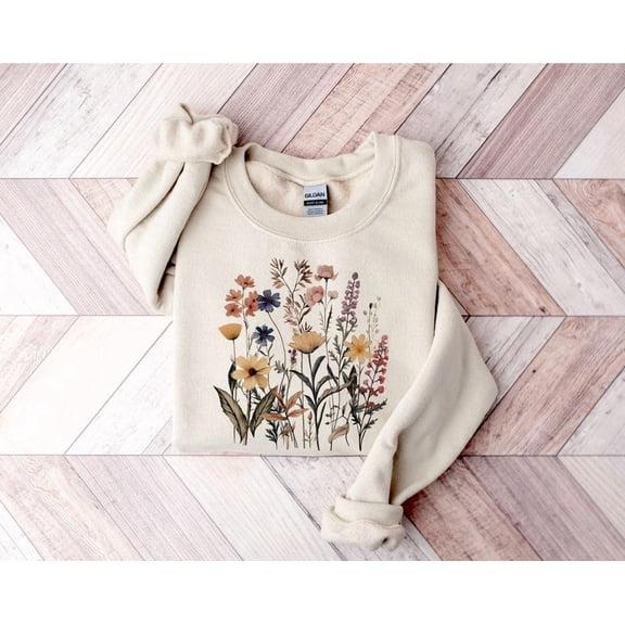 Flower Sweatshirt, Goblincore Sweatshirt, Garden Lover Sweatshirt, Floral Women Sweater, Flower Lover Gift, Nature Sweatshirt, Gift For Mom