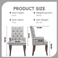 thumbnail image 2 of Lovableguy Mid Century Chenille Dining Chairs,Upholstered Tufted Kitchen Side Chairs with Armrests and Solid Wood Frame & Legs,for Dining, Kitchen & Living Room,Beige, 2 of 8
