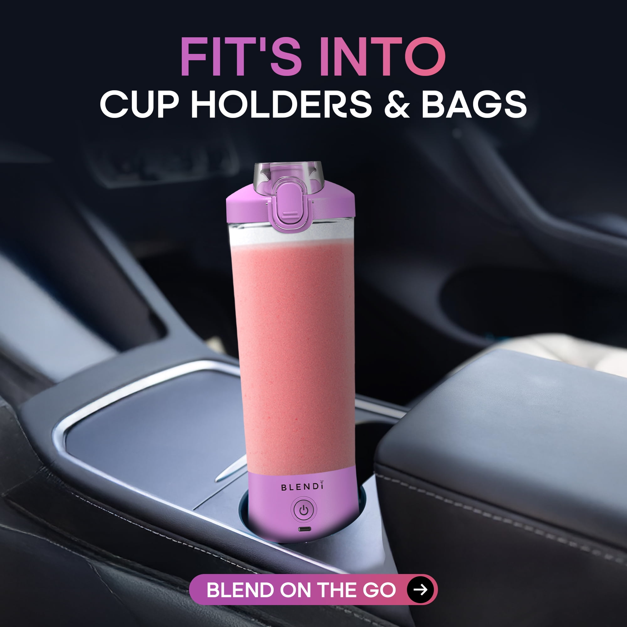 Blendi X 24 oz BPA-Free Rechargable Portable Blender, Purple