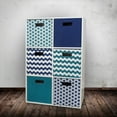 thumbnail image 3 of DII Hard Sided Collapsible Fabric Storage Container for Nursery, Offices, & Home Organization, Containers Are Made To Fit Standard Cube Organizers (11x11x11") - Honeycomb Teal, 3 of 11