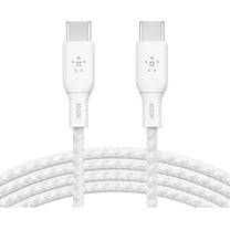 Belkin BoostCharge Braided USB-C to USB-C (2M/6.6ft) Fast Charging Cable 100W Power Delivery USB-IF for iPhone 16 Series, MacBook, iPad, Galaxy S25 Series, Pixel, Nintendo Switch 2 & More - White