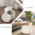 thumbnail image 5 of 360° Swivel Accent Chair with Storage, Vanity Stool with Back, Velvet Storage Ottoman, Upholstered Round Barrel Vanity Chair for Living Room, Makeup Room, Bedroom, 5 of 8