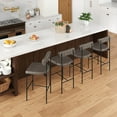 thumbnail image 4 of Costway 26" Upholstered Bar Stools Set of 2 with Padded Cushion & Backrest Footrest Gray, 4 of 9