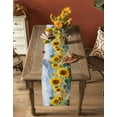 thumbnail image 4 of Summer Sunflower Burlap Cotton Table Runner 13x70 Inches Long, Spring Pastoral Retro Mountain Floral Farmhouse Table Runners, Outdoor Dining Tablecloths Decor for Baby Shower/Party/Wedding, 4 of 6
