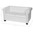 thumbnail image 4 of vidaXL Chesterfield 2-Seater Artificial Leather White, 4 of 4
