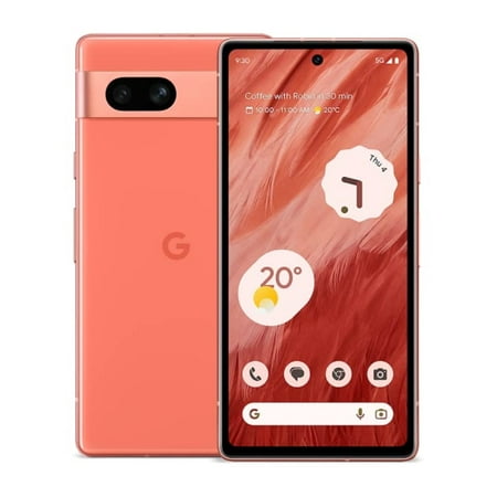 Pre-Owned Google Pixel 7a 5G GWKK3 128GB Factory Unlocked 6.1" OLED Display 8GB RAM Smartphone - Coral (Good)