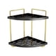 thumbnail image 3 of Organizador de baño de esquina Estante de maquillaje de baño de esquina Organizador de encimera Oro negro, 3 of 9