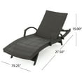 thumbnail image 3 of Raleigh Outdoor Wicker Adjustable Chaise Lounge, Set Of 2, Brown, 3 of 7