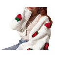 thumbnail image 4 of Cardigan en Tricot pour Femmes à Simple Boutonnage, Col en V, Manches Longues, 4 of 9