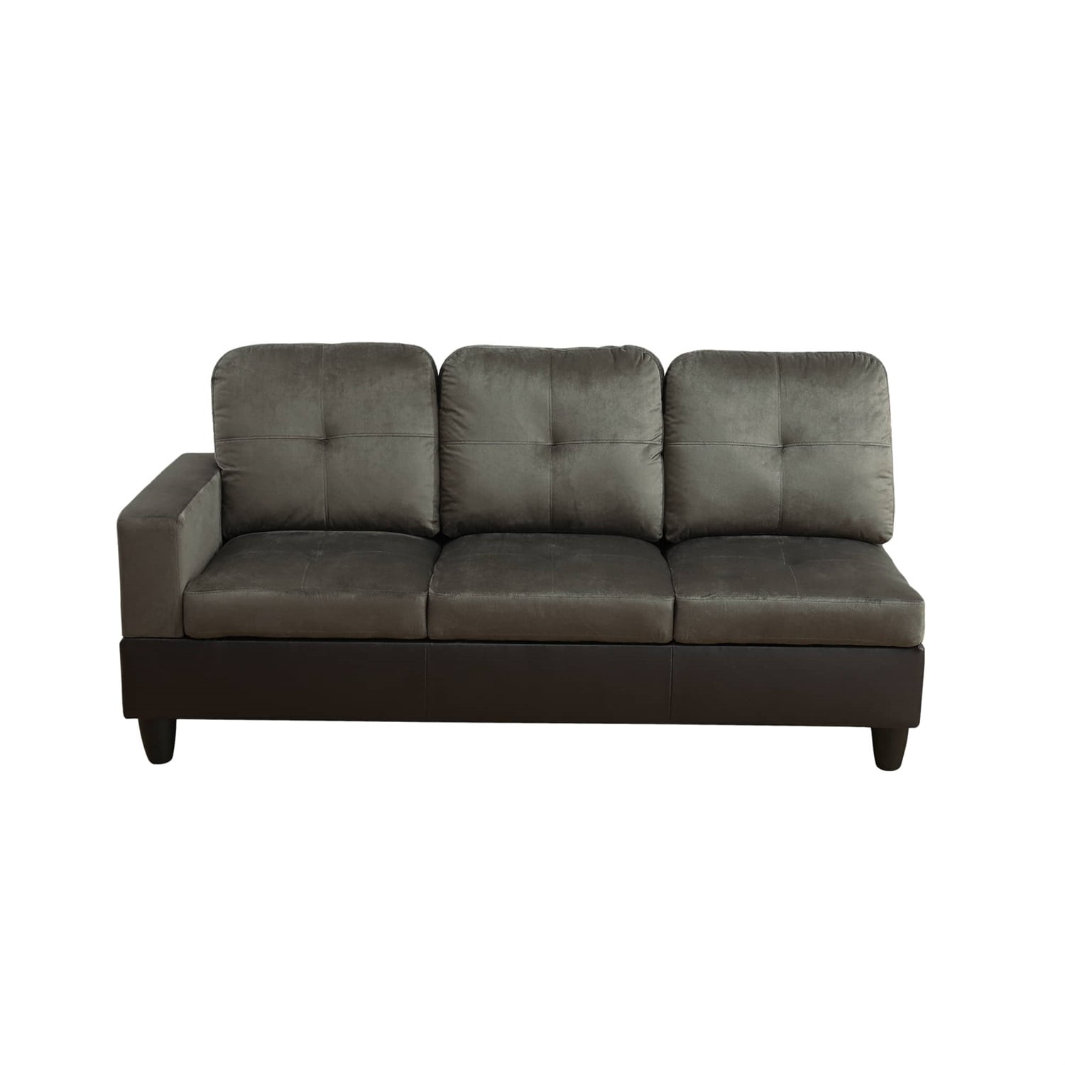 Hommoo Sofa Set, Flannel And PVC 2-Piece Couch Living Room Sofa Set,Taupe
