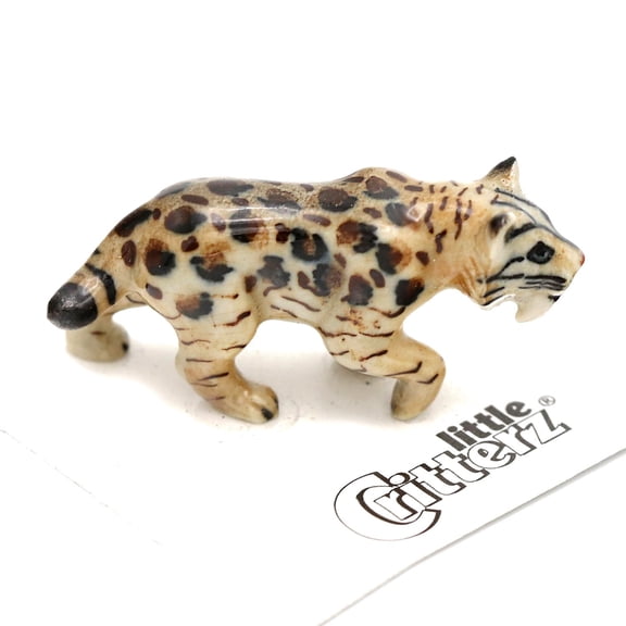 Little Critterz Prehistoric Saber Tooth Tiger "Catsby" - Hand-painted Home Decor Animal Decorative Figurine - Miniature Porcelain Figurine