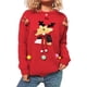 thumbnail image 1 of Suéteres Navideños Feos para Mujer, Suéteres Gráficos de Larga, Suéteres Casuales de Punto para Otoño e Invierno para Mujer Rojo M, 1 of 9