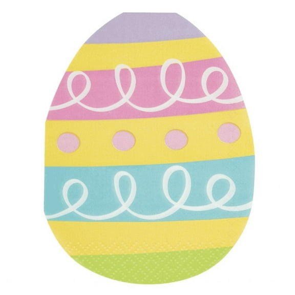 Eggcellent Easter Egg Shaped Napkins, 16ct