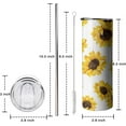 thumbnail image 6 of Cute Sunflower Tumblers 20 OZ White Pattern Travel Cup Iced Stainless Steel with Lid Insulated Coffee Mug Gifts, 6 of 6